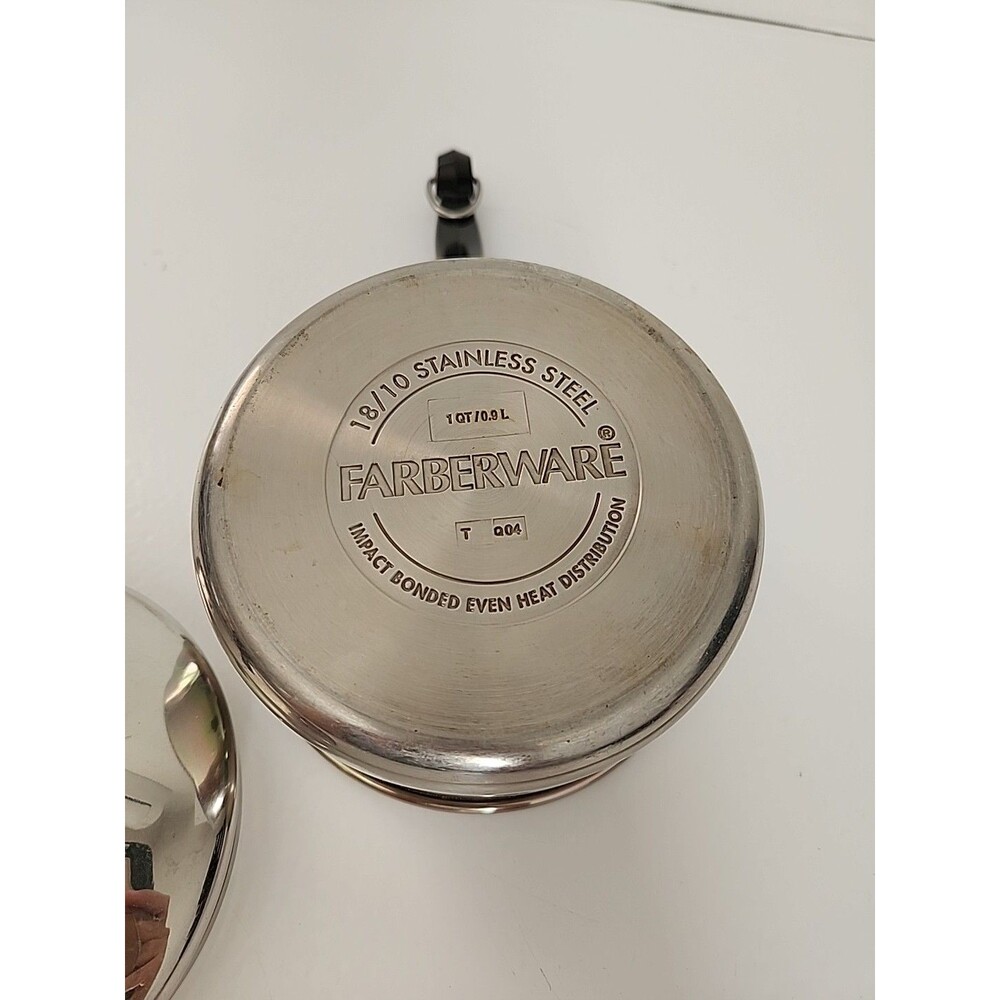 Vintage Farberware 1 QT Saucepan Aluminum Clad Stainless Steel w/ Lid - Picture 5 of 8
